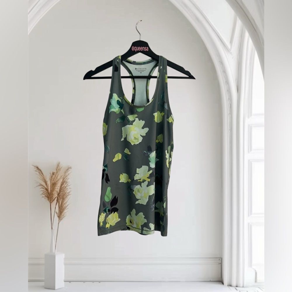 Athleta Shanti Printed Tank Green Floral